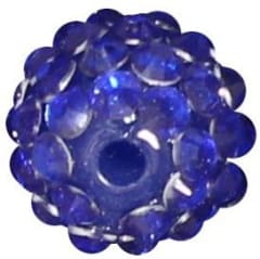 14mm Royal Blue Rhinestone Bubblegum Beads