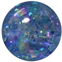 16mm Clear Baby Blue Glitter Acrylic Gumball Bead
