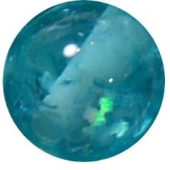 16mm Clear Cyan Blue Glitter Acrylic Gumball Bead