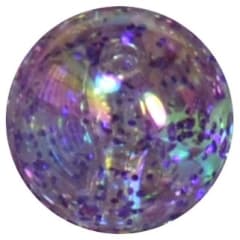 16mm Clear Lavender Glitter Acrylic Gumball Bead