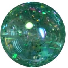 16mm Clear Turquoise Glitter Acrylic Gumball Bead