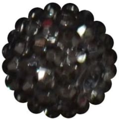 16mm Metallic Black Rhinestone Bubblegum Beads