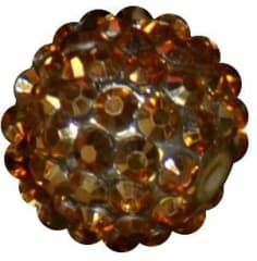 16mm Gold Metallic Rhinestone Beads