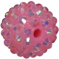 16mm Pink Rhinestone Beads