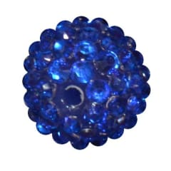 16mm Royal Blue Metallic Rhinestone Beads