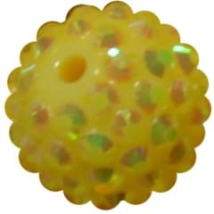 16mm Yellow Rhinestone Beads