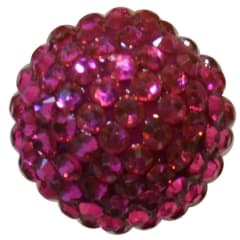 22mm Metallic Hot Pink Rhinestone Bubblegum Beads