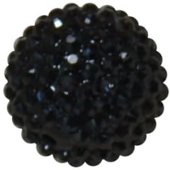24mm Black Metallic Resin Rhinestone Bubblegum Beads