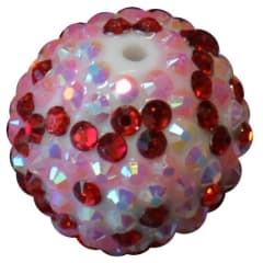 24mm Valentine Confetti Rhinestone Bead