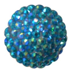 24mm Jewel Blue Metallic Resin Rhinestone Bubblegum Beads