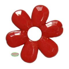 33mm Solid Red Flower Bead add center
