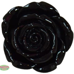 42mm Black Resin  Flower Bead