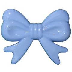 45mm Baby Blue Bow Bubblegum Beads
