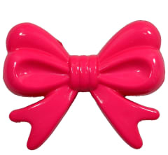 45mm Hot Pink Bow Bubblegum Beads
