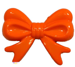 45mm Orange Bow Bubblegum Beads