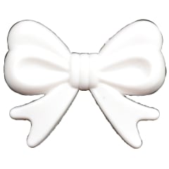45mm White Bow Bubblegum Beads