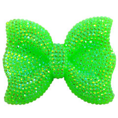 42mm x54mm Lime Green Bling Bow Bubblegum Beads