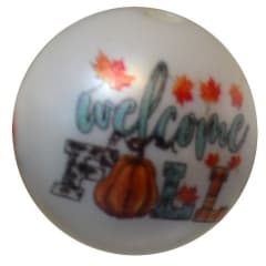 20mm Happy Fall Print Bubblegum Beads