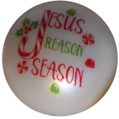 20mm Jesus is the Reason for the Season Print Bubblegum Beads