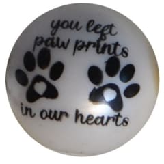 20mm Paw Prints in My Heart Print Bubblegum Beads