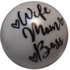 20mm Wife Mom Boss Print Bubblegum Beads