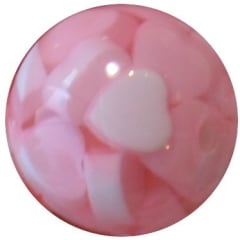 16mm Pink Heart Acrylic Bubblegum Beads