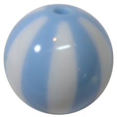 20mm Baby Blue Melon Stripe Bubblegum Beads