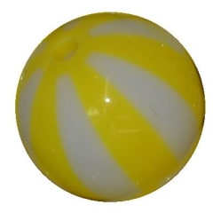 20mm Yellow  Melon Stripe Bubblegum Beads