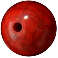 20mm Red Solid Crackle Bubblegum Bead