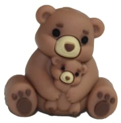Loving Teddy Bear 3-D Silicone Focal Bead