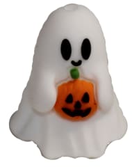Scary Ghost 3-D Silicone Focal Bead