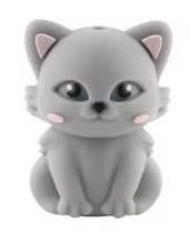 Sweet Gray Kitty 3-D Silicone Focal Bead