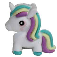 Colorful Unicorn 3-D Silicone Focal Bead