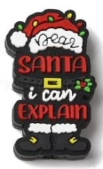 Christmas Santa "I can explain" Silicone Focal Bead