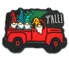 Nostalgic Red Truck filled with gnomes Silicone Focal Bead