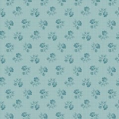 AYLA:   Grid Flower Sky Blue A-1723-B  by Max and Louise