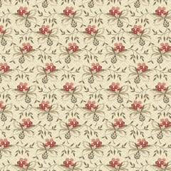 Cocoa Pink  Thistle in Olive /Red by Laundry Basket Quilts