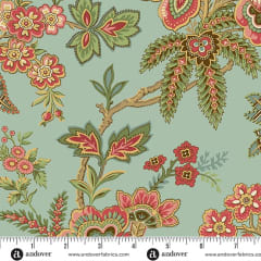 JINGLE BELL Ornamental Garden Vintage Blue A-10343- B by Laundry Basket Quilts