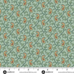 JINGLE BELL Paisley Vine Vintage Blue A-10348- B    by Laundry Basket Quilts