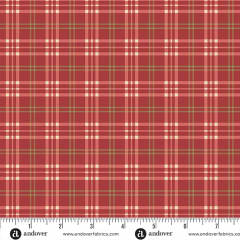 JINGLE BELL   Pajama Plaid Cranberry A-10356- R    by Laundry Basket Quilts