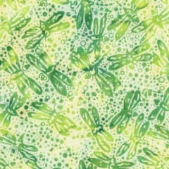 Eucalyptus Dragonfly Batik # 2526Q-X  shows a bright green batik with dragonflies.