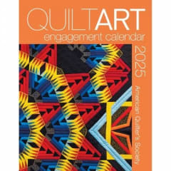 2025  Quilt Art Engagement Calendar # AQS shows the cover of the 2025 spiral bound engagement calendar.