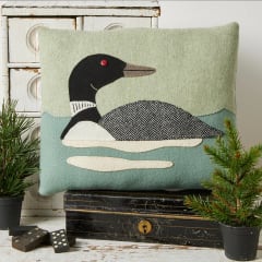 LOON PILLOW PATTERN from Buttermilk Basin shows a pretty pillow with a loon.