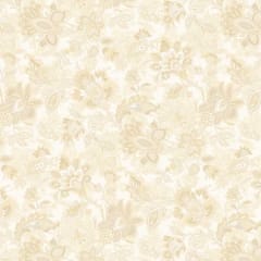 This image shows the chintz design of the Wide Backing fabric in cream.