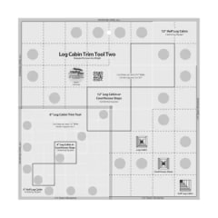 Creative Grids Quilt Ruler Log Cabin Trim Tool Two 6in & 12in Blocks # CGRJAW2
