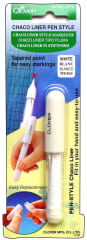 Clover Chaco Liner Pen Style Refillable White Marking Tool