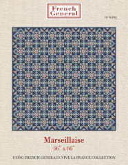 Marseillaise Quilt Pattern by French General by French General features two pieced patchwork blocks that alternate, and are expertly finished by a pieced outer border.