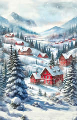 Snow Cozy Tidings Panel  # X5605H-307 by Hoffman Fabrics
