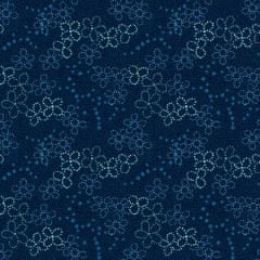 MARIAKERKE  PRUSSIAN BLUE Floral Texture  by Michelle Yeo