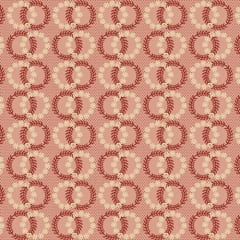 BANNARD HILLS: Double Wreath in pink features overlapping wreaths to be cut up as a  blender fabric  designed by Michelle Yeo.
